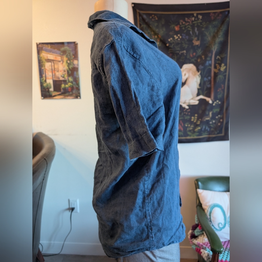 Calvin Klein Men's Blue Casual Button Down Short Sleeve Shirt Size Small - Picture 7 of 11